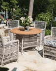 Mackinac Teak Wood and Wicker Outdoor Furniture Dining Set for 4 - Uptown Sebastian