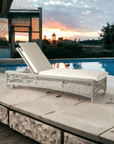 Mackinac Wicker Outdoor Adjustable Chaise Lounge With Cushions - Uptown Sebastian