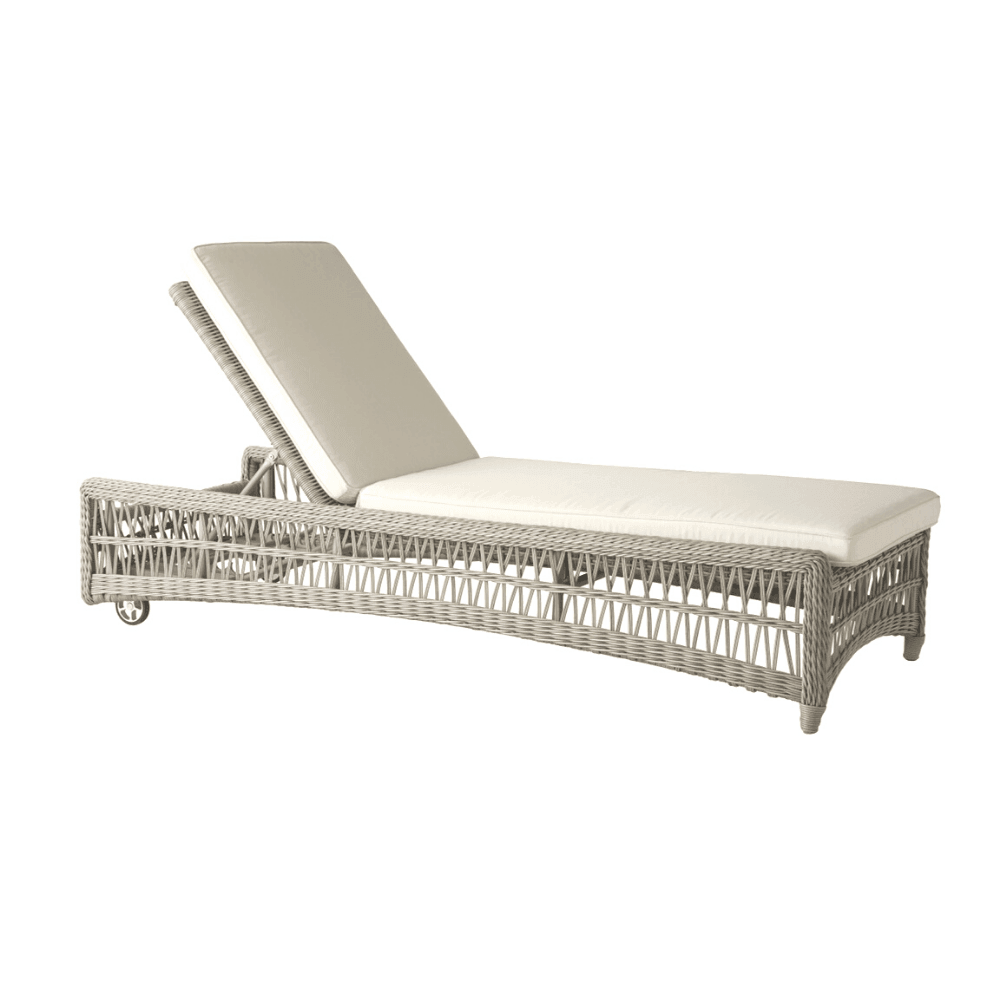 Mackinac Wicker Outdoor Adjustable Chaise Lounge With Cushions - Uptown Sebastian