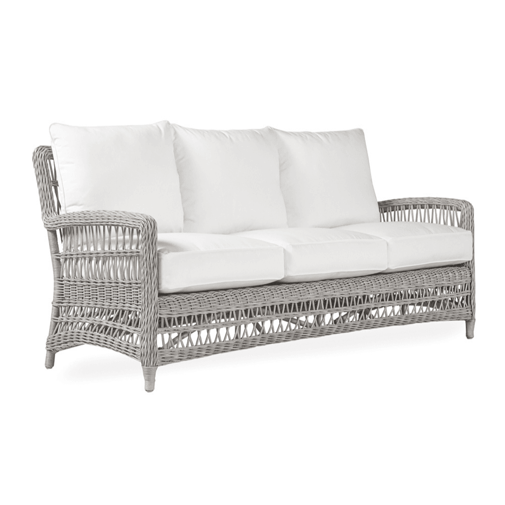 Mackinac Wicker Outdoor All Weather Wicker Sofa With Cushions - Uptown Sebastian