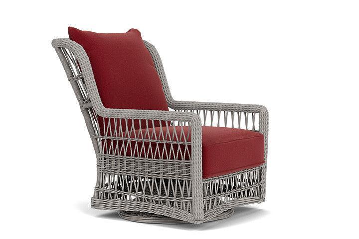 Mackinac Wicker Outdoor Swivel Glider Lounge Chair - High Back - Uptown Sebastian