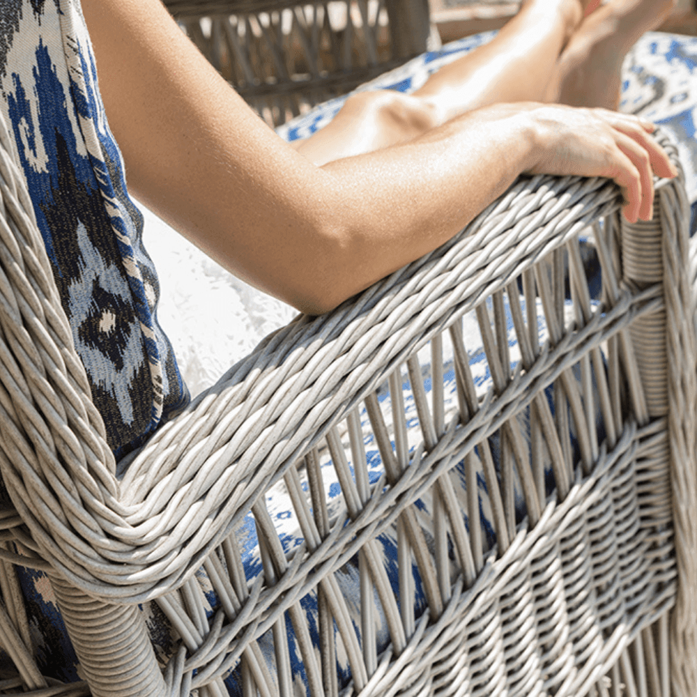 Mackinac Wicker Outdoor Swivel Glider Lounge Chair With Cushions - Uptown Sebastian