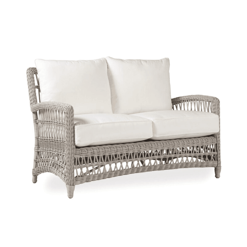 Mackinac Wicker Outdoor Wicker Loveseat With Cushions Lloyd Flanders - Uptown Sebastian