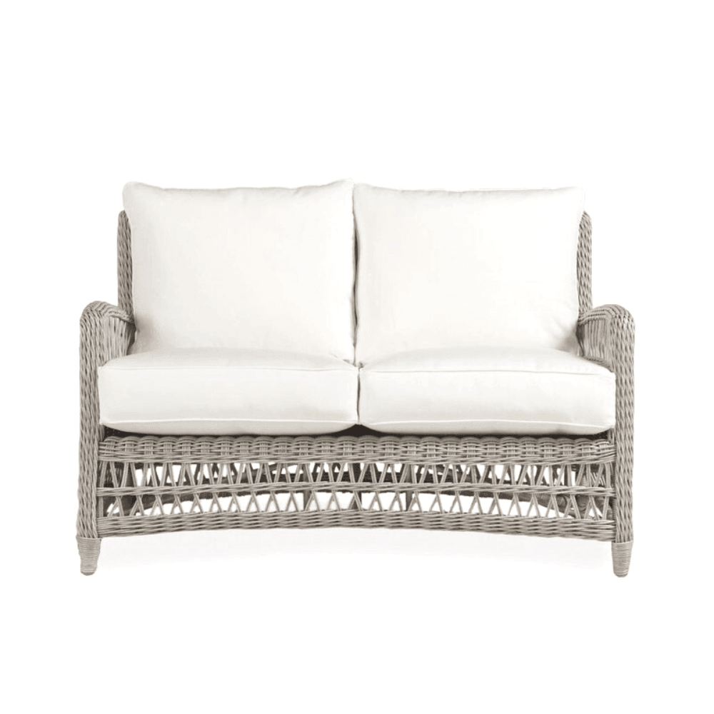 Mackinac Wicker Outdoor Wicker Loveseat With Cushions Lloyd Flanders - Uptown Sebastian