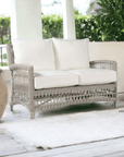 Mackinac Wicker Outdoor Wicker Loveseat With Cushions Lloyd Flanders - Uptown Sebastian