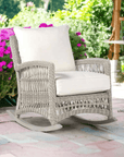 Mackinac Wicker Rocking Porch Lounge Set With Cushions Lloyd Flanders - Uptown Sebastian