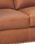 Made In the USA 90" Caramel Brown Leather Sofa Modern Hartford - Uptown Sebastian