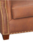 Made In the USA 90" Caramel Brown Leather Sofa Modern Hartford - Uptown Sebastian