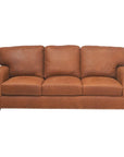 Made In the USA 90" Caramel Brown Leather Sofa Modern Hartford - Uptown Sebastian