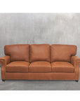 Made In the USA 90" Caramel Brown Leather Sofa Modern Hartford - Uptown Sebastian