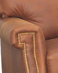 Made In the USA 90" Caramel Brown Leather Sofa Modern Hartford - Uptown Sebastian