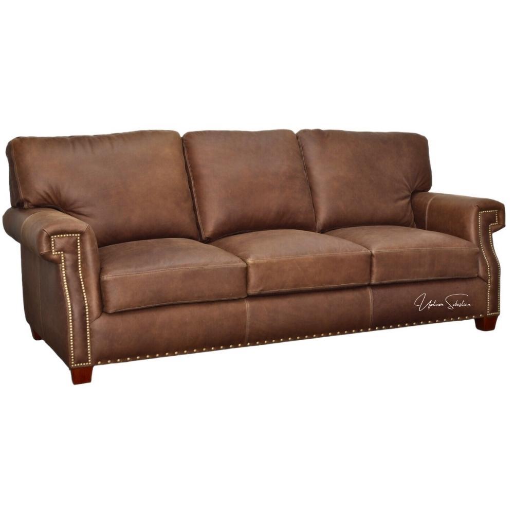 Made In the USA 90&quot; Top Grain Leather Sofa Modern Hartford - Uptown Sebastian