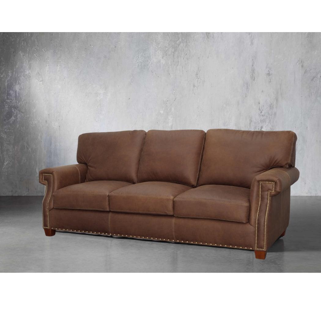 Made In the USA 90&quot; Top Grain Leather Sofa Modern Hartford - Uptown Sebastian