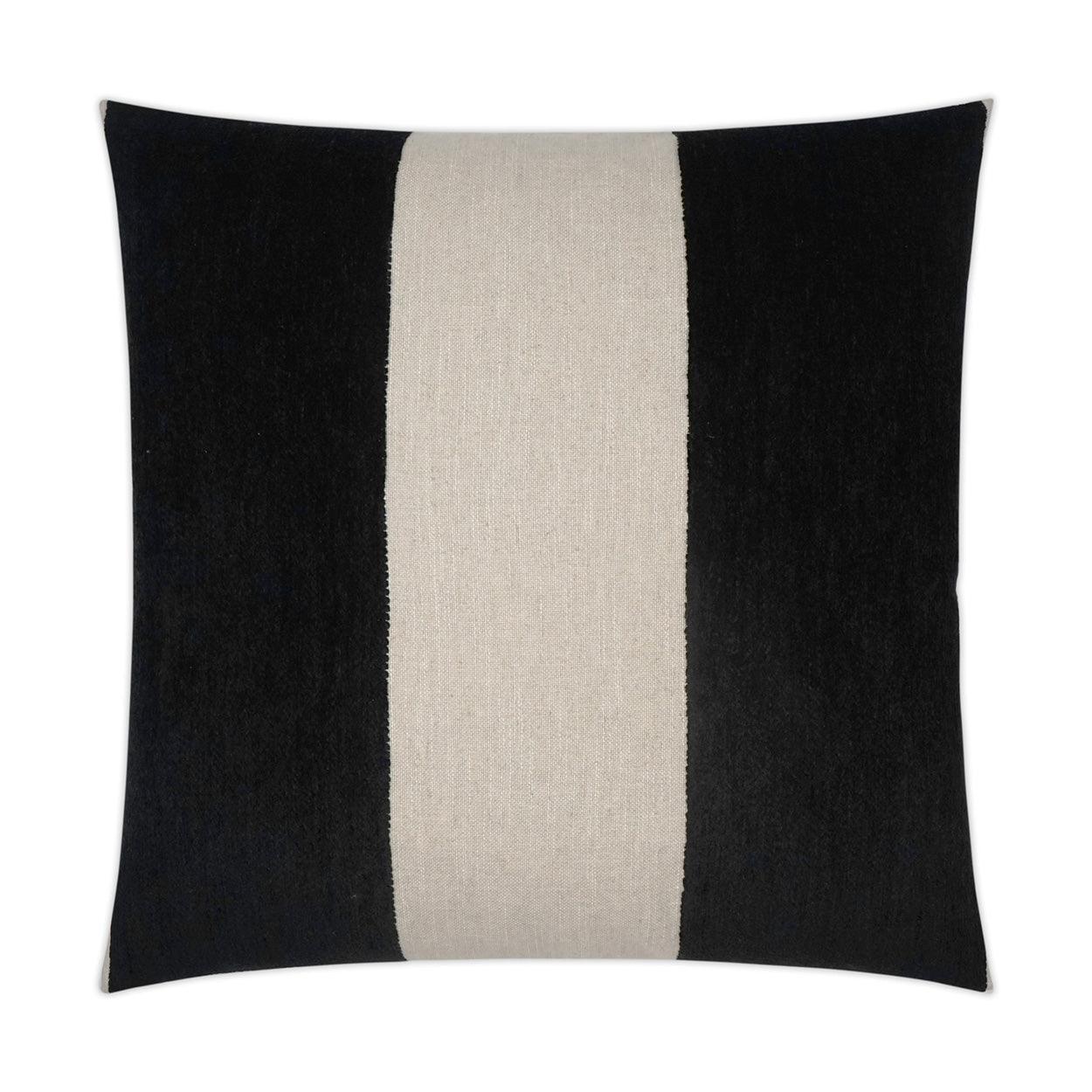 Magritte Ebony Band / Ribbon Black Large Throw Pillow With Insert - Uptown Sebastian