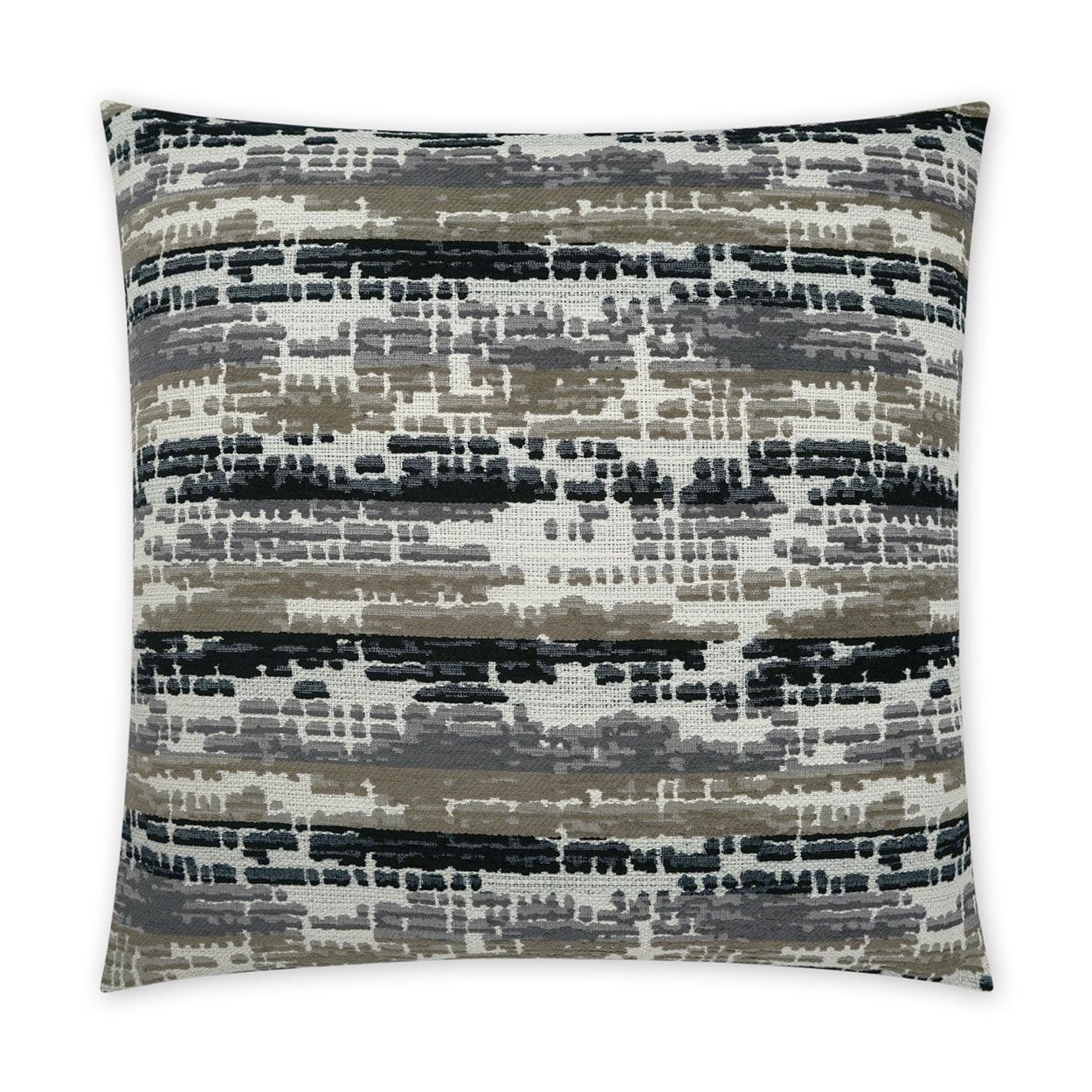 Maldon Ebony Abstract Black Large Throw Pillow With Insert - Uptown Sebastian