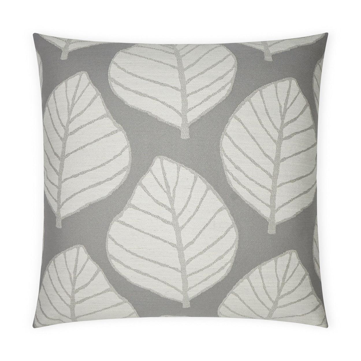 Mamie Ash Floral Transitional Grey Large Throw Pillow With Insert - Uptown Sebastian