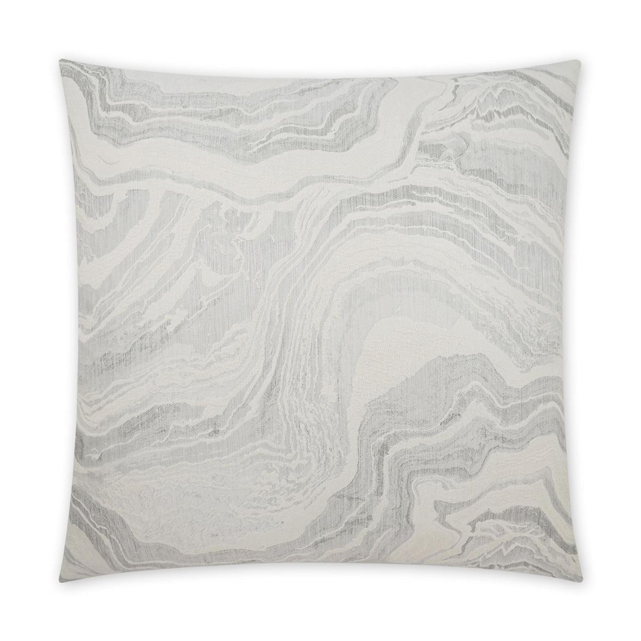 Manon Silver Abstract Glam Silver Large Throw Pillow With Insert - Uptown Sebastian
