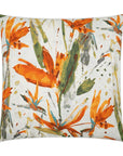 Marlot Mango Beach Floral Orange Green Large Throw Pillow With Insert - Uptown Sebastian