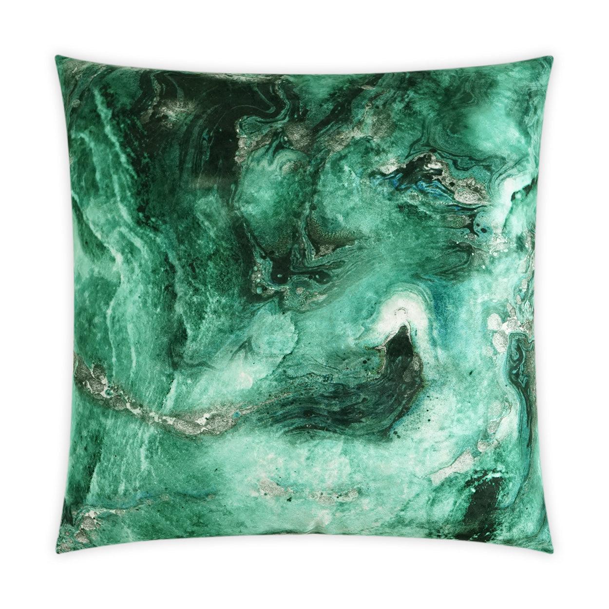 Massa Malachite Green Turquoise Teal Large Throw Pillow With Insert - Uptown Sebastian