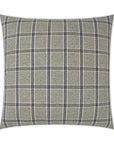 Mayfair Zinc Plaid Check Grey Large Throw Pillow With Insert - Uptown Sebastian