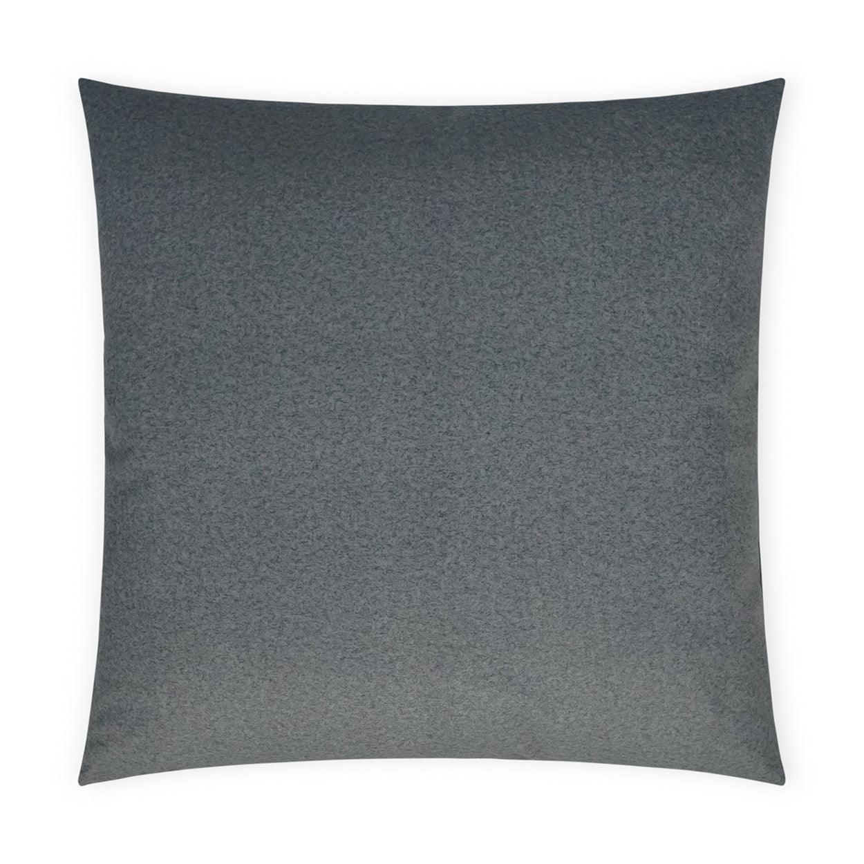 Merino Flannel Solid Grey Large Throw Pillow With Insert - Uptown Sebastian