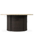 Mesa 48" Round Fire Table With Light Travertine Top Lloyd Flanders - Uptown Sebastian