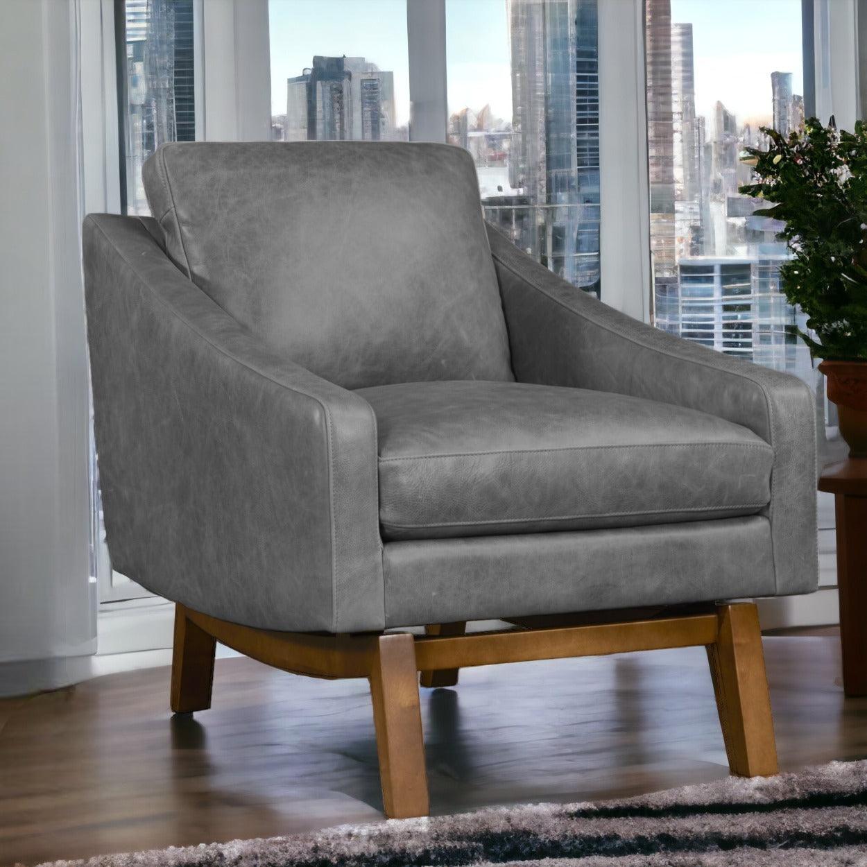 Midcentury Full Aniline Pull Up Leather Accent Chair Dutch Made to Order - Uptown Sebastian