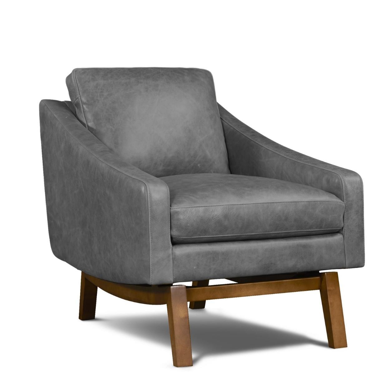 Midcentury Full Aniline Pull Up Leather Accent Chair Dutch Made to Order - Uptown Sebastian
