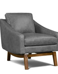 Midcentury Full Aniline Pull Up Leather Accent Chair Dutch Made to Order - Uptown Sebastian