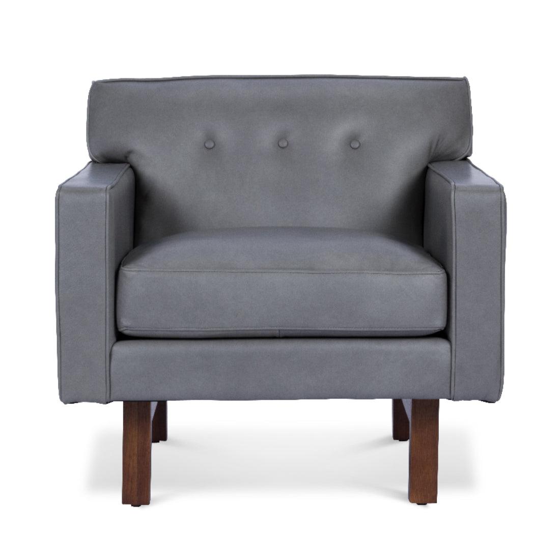 Midcentury Rehder Top Grain Leather Club Chair for Living Room - Uptown Sebastian