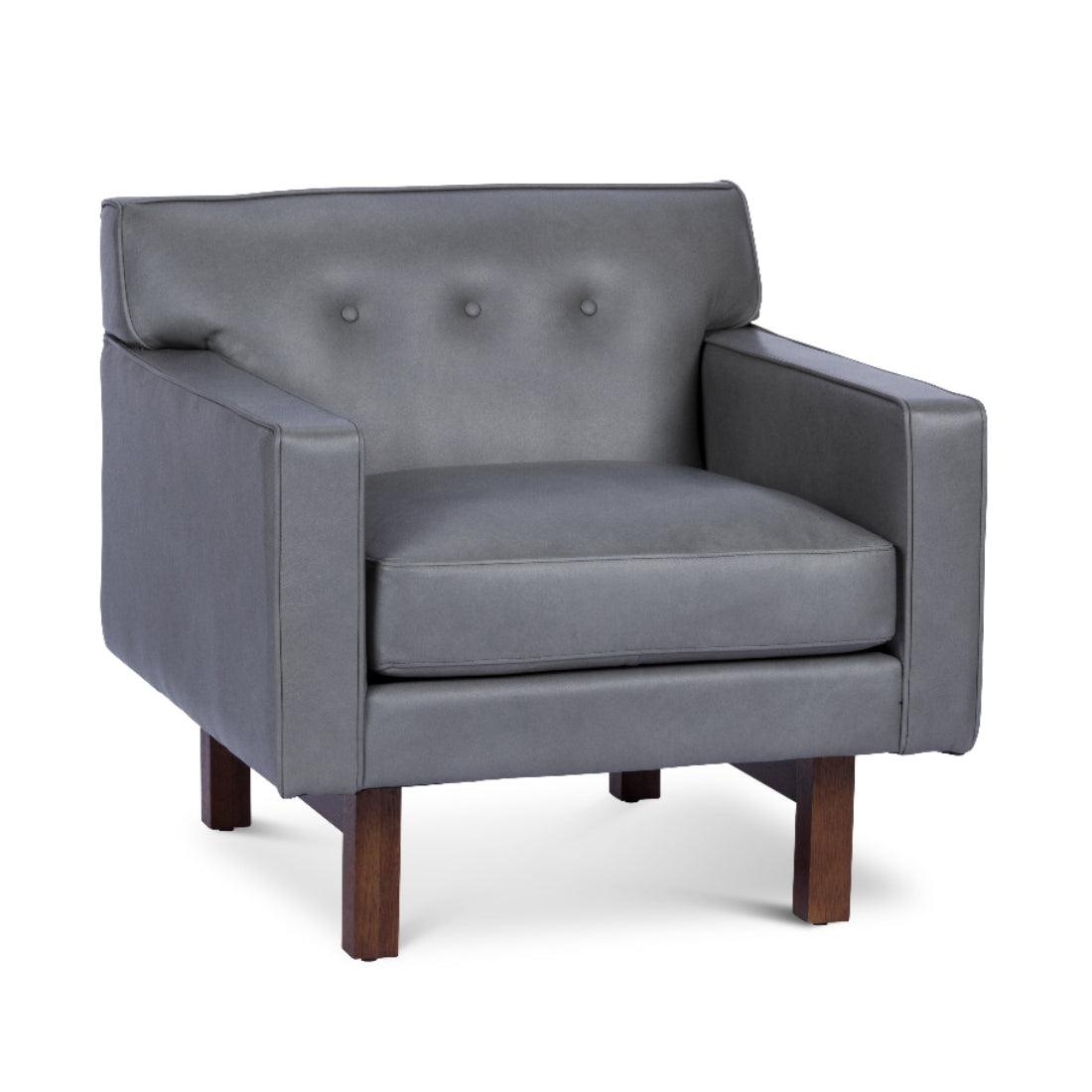 Midcentury Rehder Top Grain Leather Club Chair for Living Room - Uptown Sebastian