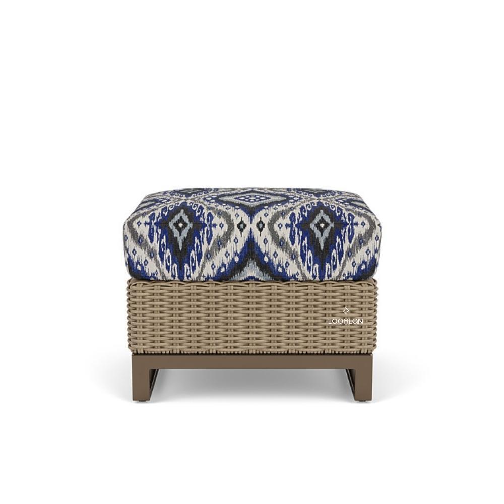 Milan Ottoman Premium Wicker Furniture Made In USA Lloyd Flanders - Uptown Sebastian