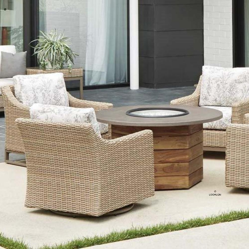 Milan Swivel Glider Lounge Chair Premium Wicker Furniture Made In USA - Uptown Sebastian