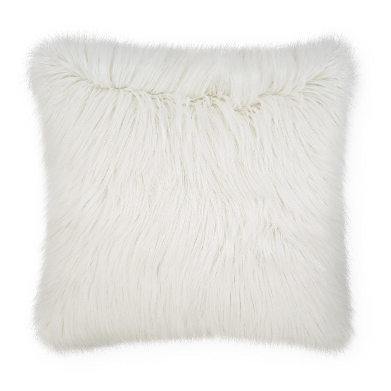 Minelli Faux Fur White Large Throw Pillow With Insert - Uptown Sebastian