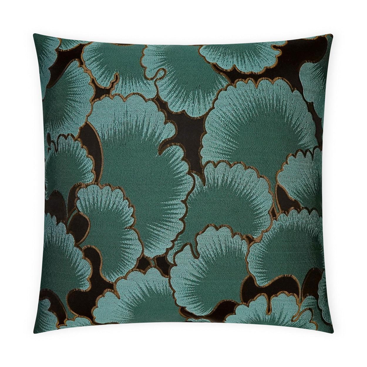 Misha Floral Turquoise Teal Large Throw Pillow With Insert - Uptown Sebastian