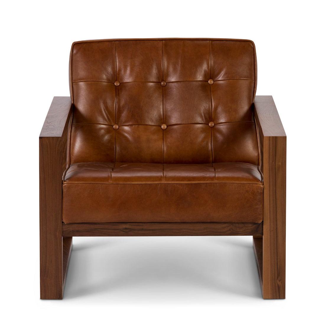 Modern Full Aniline Leather Accent Chair - Uptown Sebastian