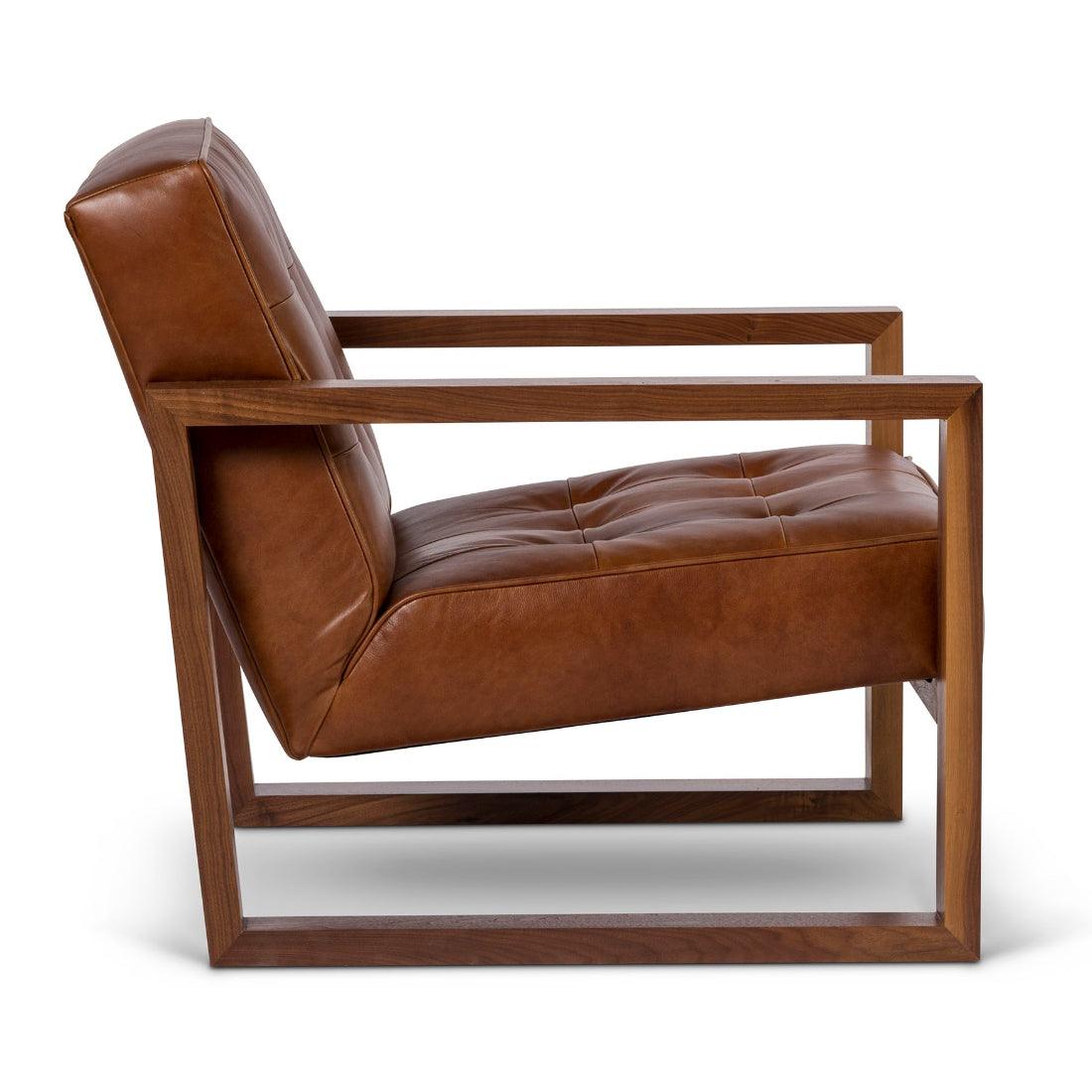 Modern Full Aniline Leather Accent Chair - Uptown Sebastian