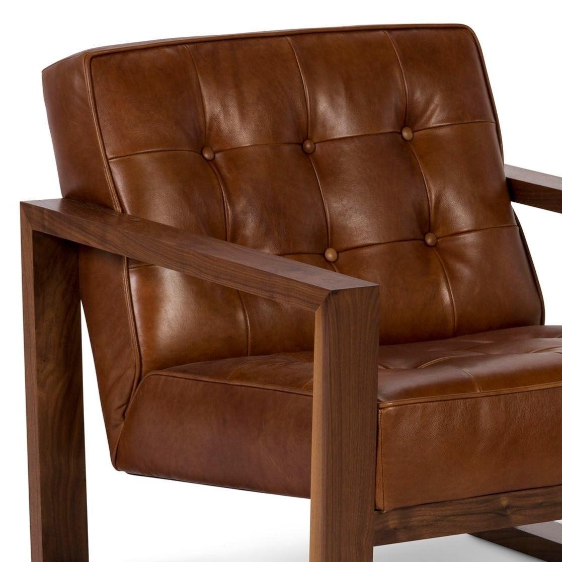 Modern Full Aniline Leather Accent Chair - Uptown Sebastian