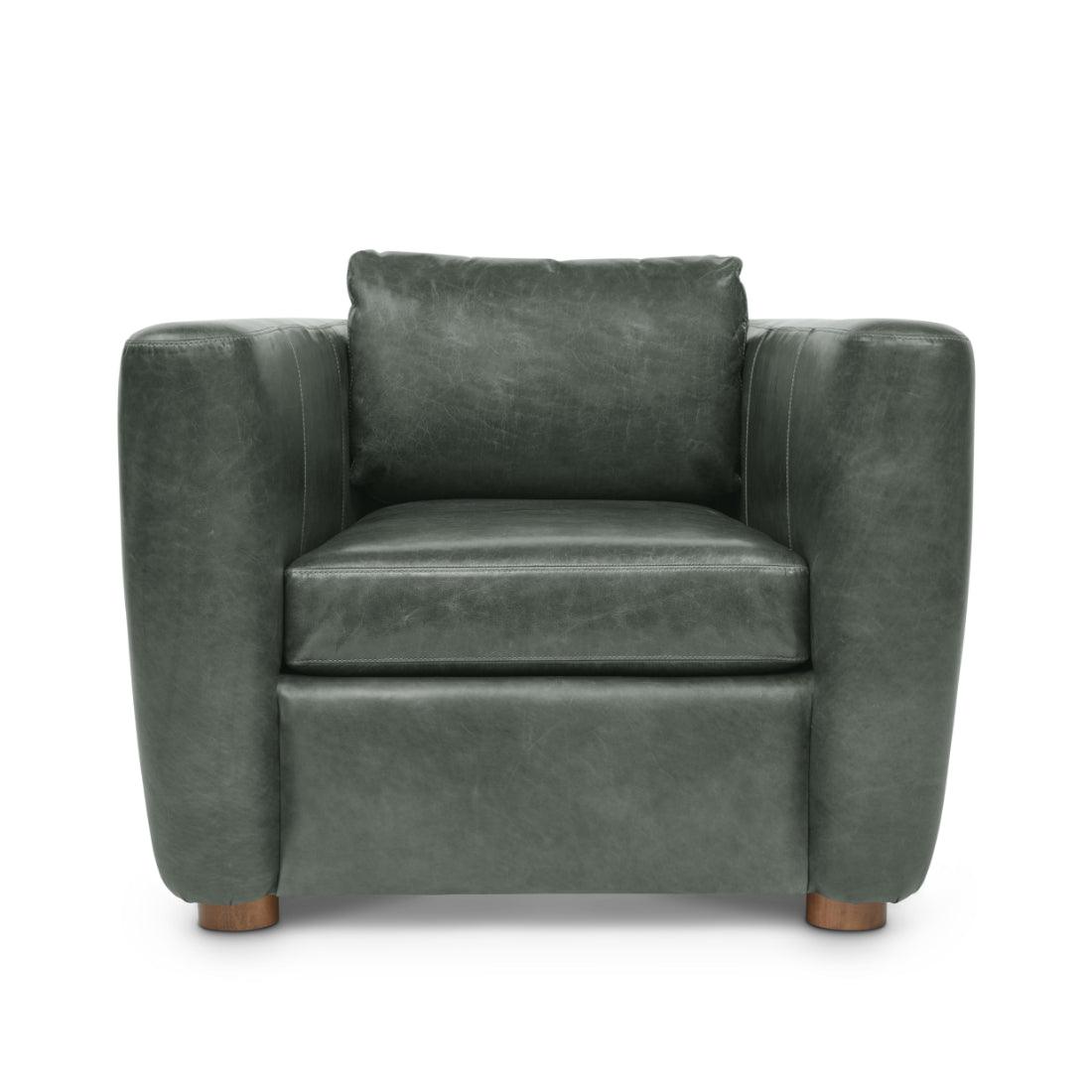 Modern Leather Club Chair Made to Order - Uptown Sebastian