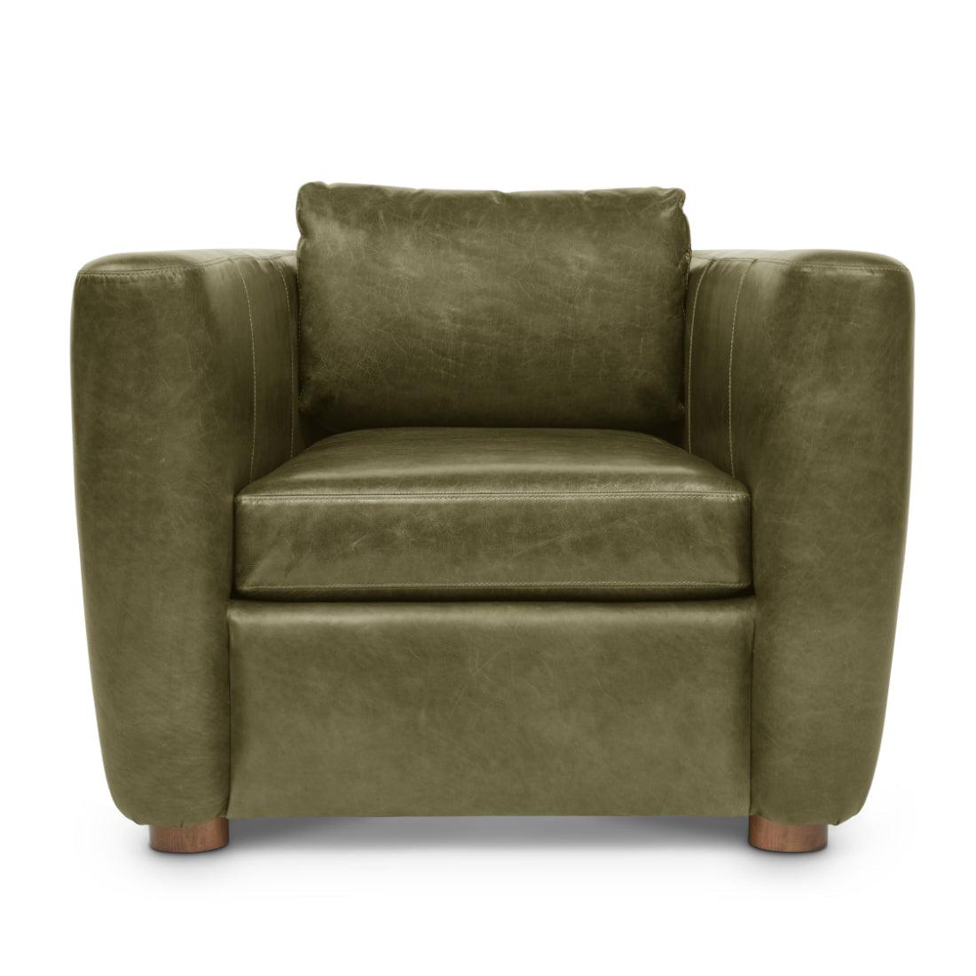 Modern Leather Club Chair Made to Order - Uptown Sebastian