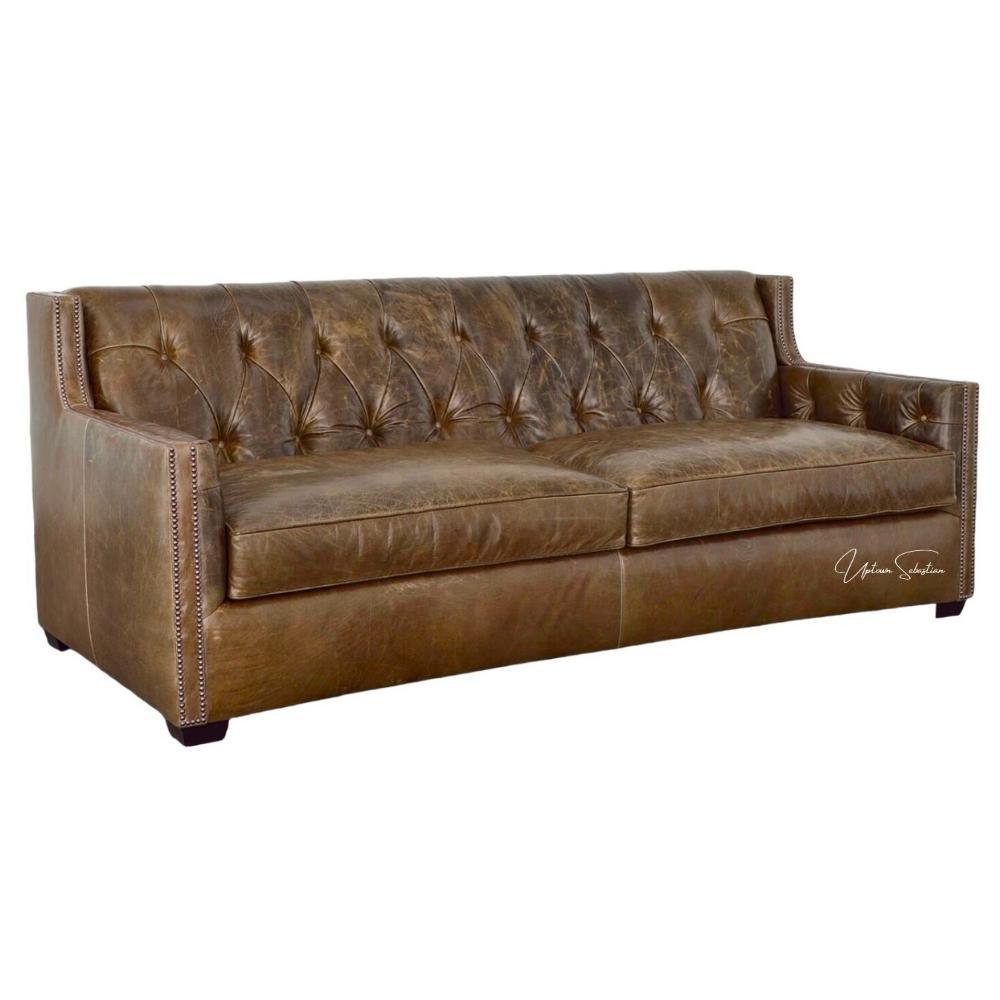 Modern Leather Sofa - 90 Inch Henry Top Grain Leather Couch - Uptown Sebastian