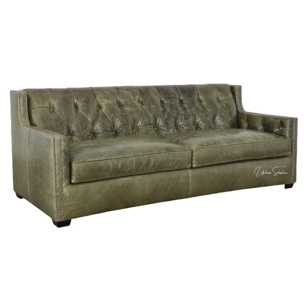 Modern Leather Sofa - 90 Inch Henry Top Grain Leather Couch - Uptown Sebastian