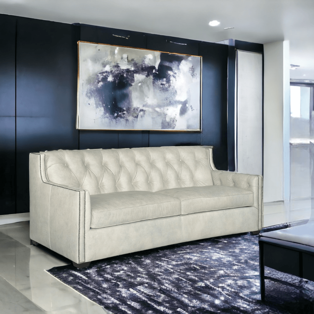 Modern Leather Sofa - 90 Inch Henry Top Grain Leather Couch - Uptown Sebastian