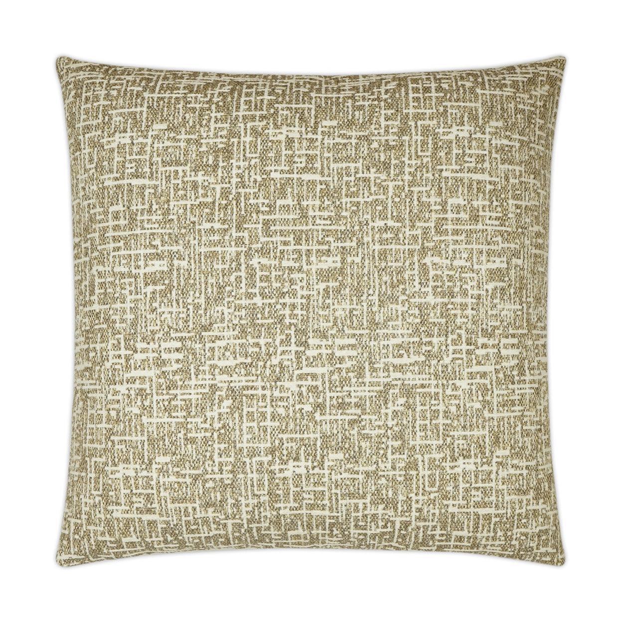 Montecito Flax Abstract Tan Taupe Large Throw Pillow With Insert - Uptown Sebastian