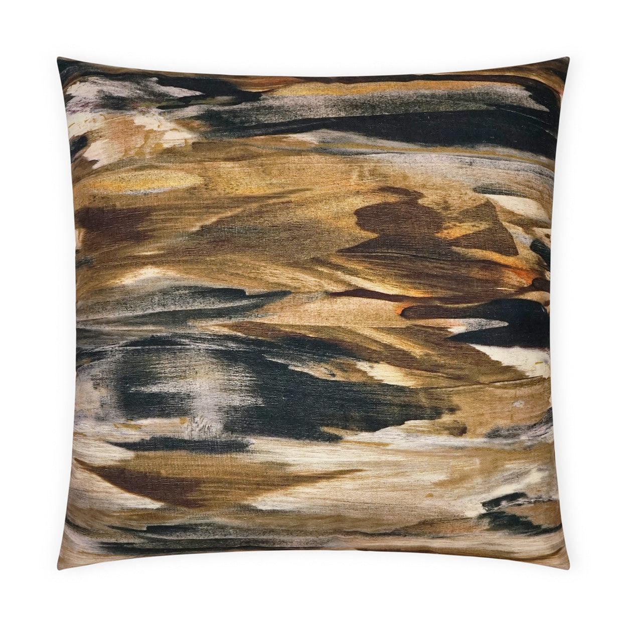 Montreux Espresso Abstract Brown Large Throw Pillow With Insert - Uptown Sebastian