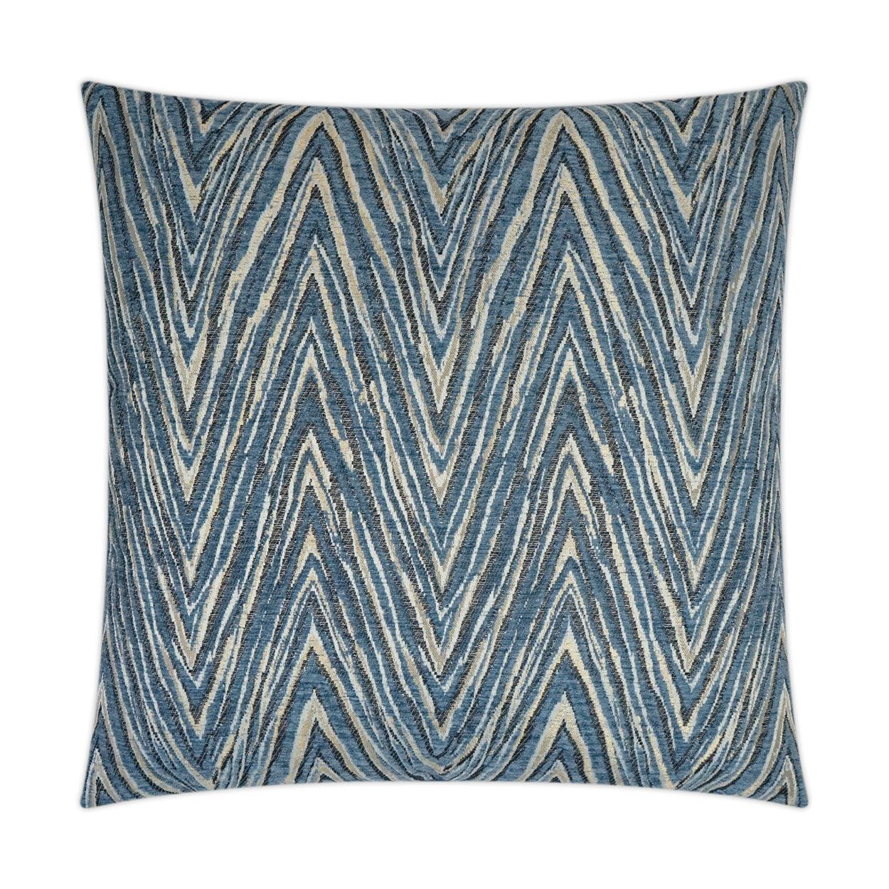 Nanga Blue Glam Chevron Blue Large Throw Pillow With Insert - Uptown Sebastian