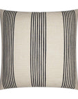 Newport Linen Stripes Nautical Tan Taupe Large Throw Pillow With Insert - Uptown Sebastian