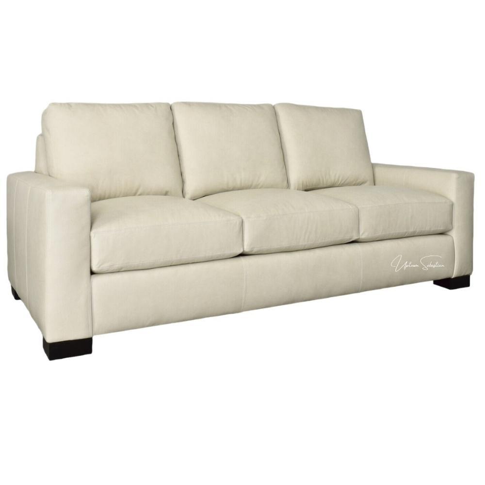 No Regrets Top Grain Leather Couch High Back Made In the USA - Uptown Sebastian