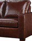 No Regrets Top Grain Leather Couch High Back Made In the USA - Uptown Sebastian