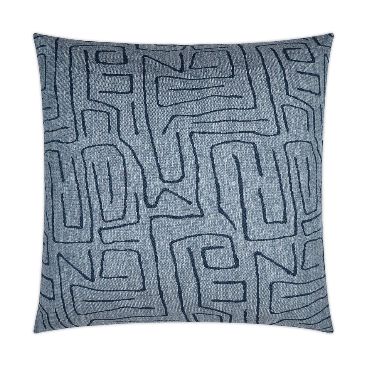 Novato Indigo Abstract Blue Large Throw Pillow With Insert - Uptown Sebastian